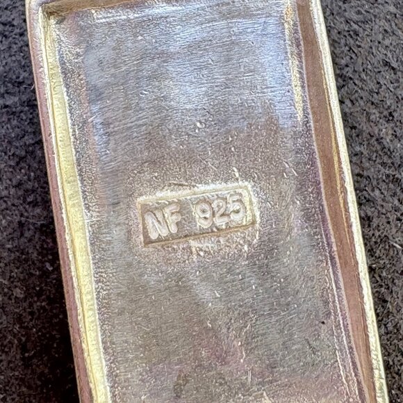 VTG Solid Sterling Silver 925 Abalone Pendant Size 1.25" Length - Picture 6 of 9